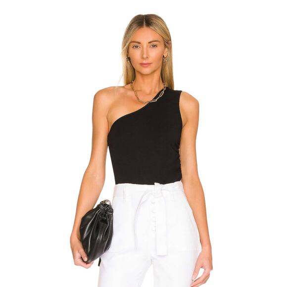 NWT! Bobi Los Angeles One Shoulder Shirred Top - Size Small - Picture 1 of 9